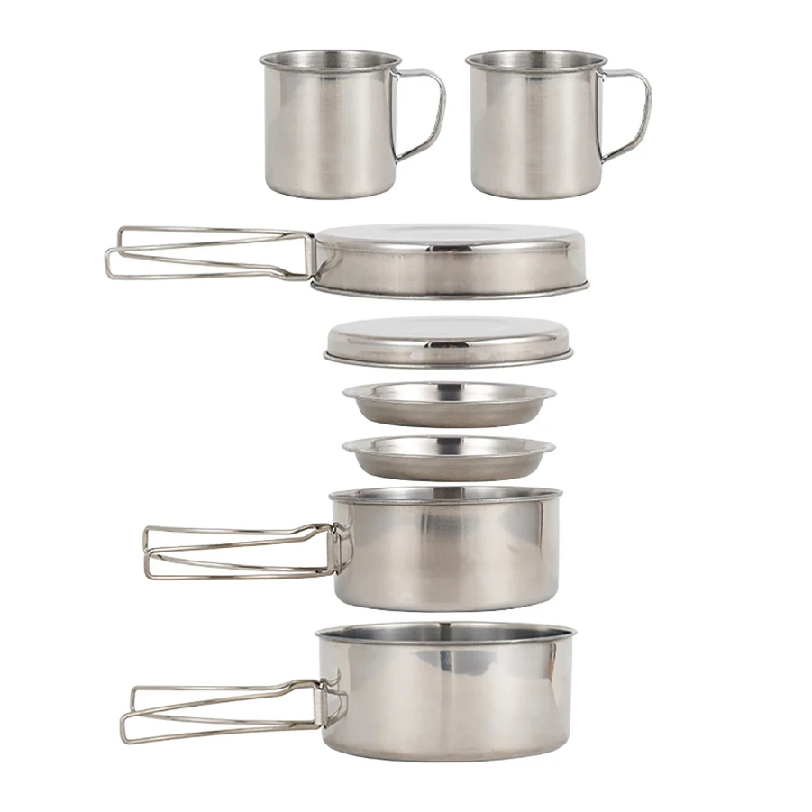 Camping Cooking Ware Set - Set da 8 Pezzi per Campeggio,