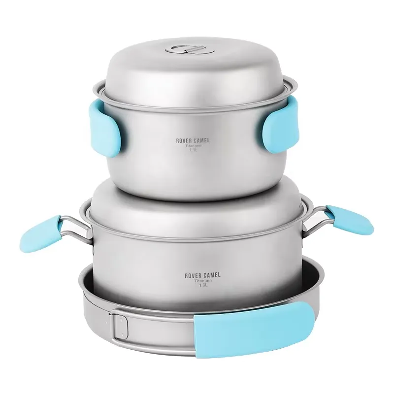 Camping Cooking Accessories Set - Set di Pentole in Titanio Puro