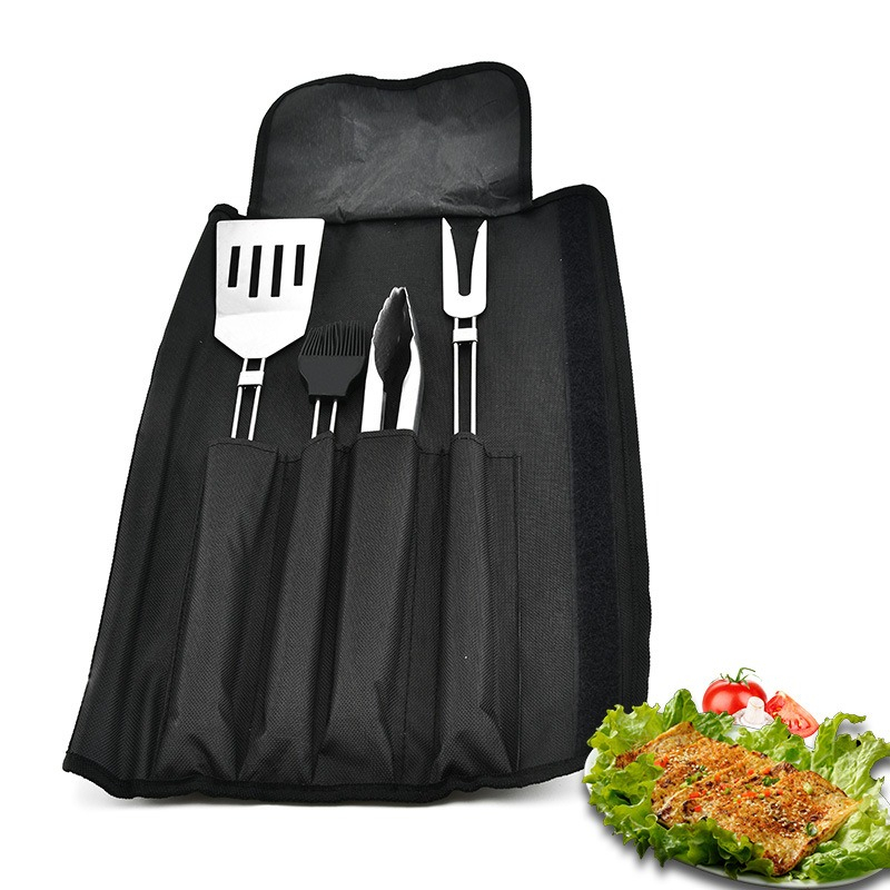 Camping Cooking Accessories Set - Set di 4 Utensili per Barbecue