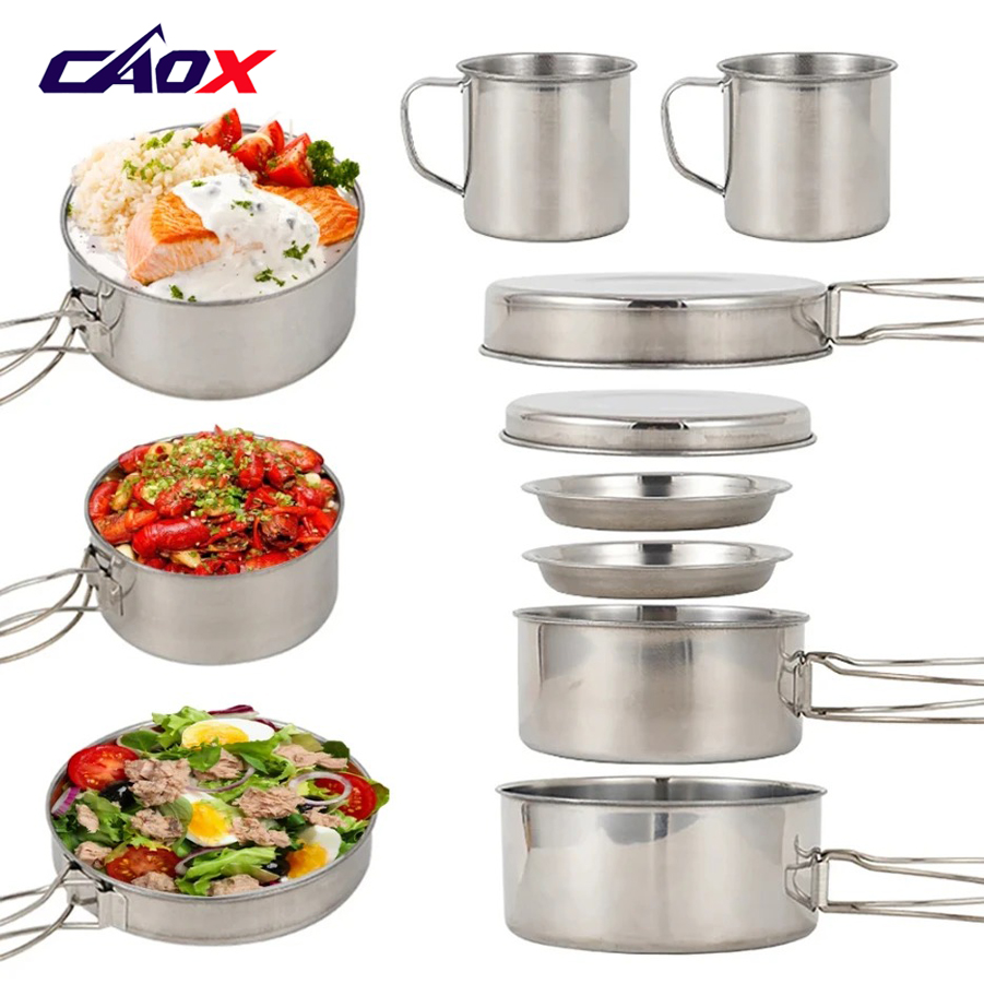 Camping Cooking Ware Set - CAOX Set da 8 Pezzi per
