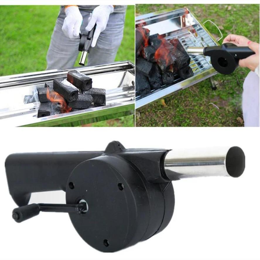 Camping Cooking Accessories Set - Ventilatore manuale a manovella per barbecue,