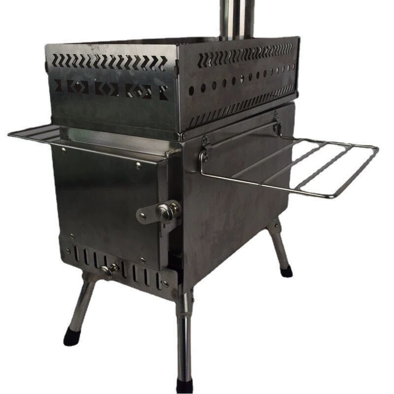 Camping Cooking Fire Stove - Stufa a Legna Pieghevole in Acciaio