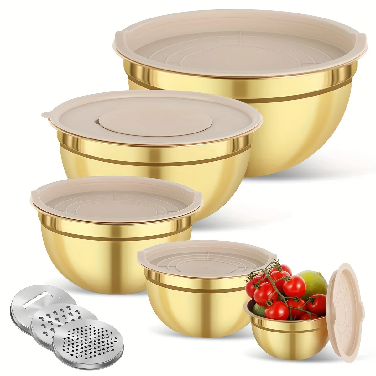Camping Cooking Pan Set - Set ciotole per mescolare in acciaio