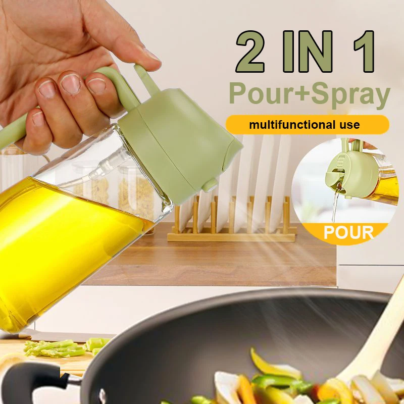 Camping Cooking Oil Bottle - 2 in 1 Pour Spray Spruzzatore