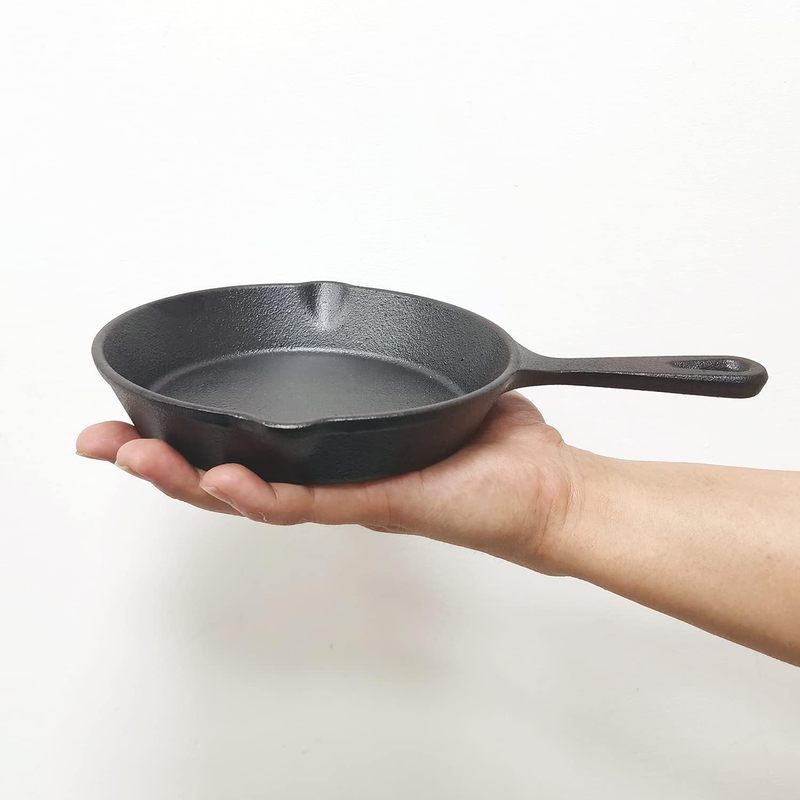 Camping Cooking Cast Iron - Padella in ghisa da 6 pollici,