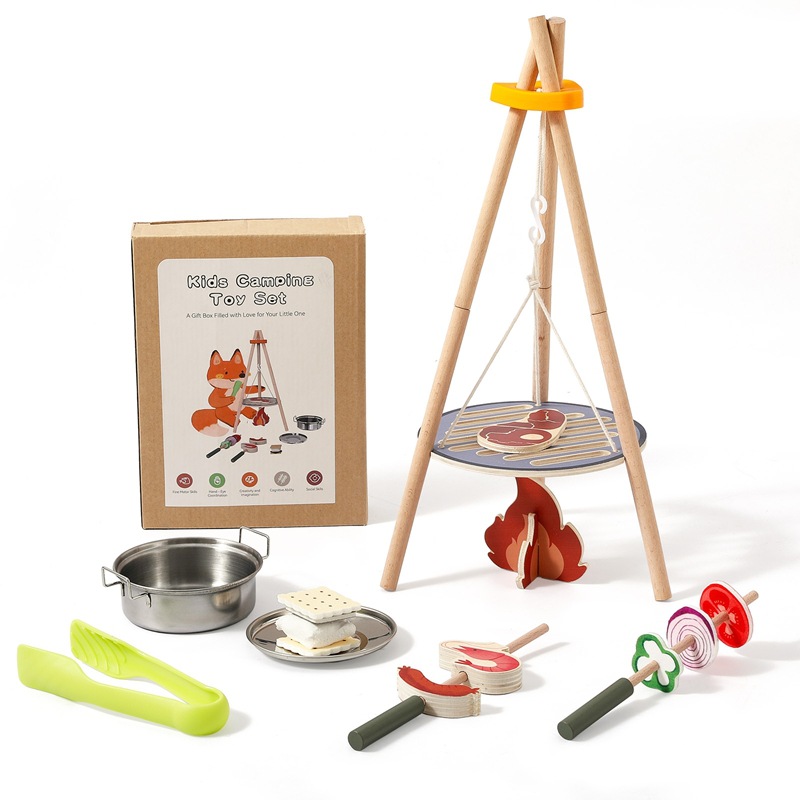 Camping Cooking With Kids - Set Giocattolo da Campeggio in Legno