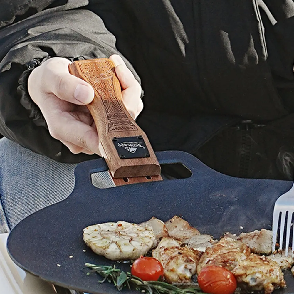 Camping Cooking Handle - Piastra per Griglia in Legno Naturale