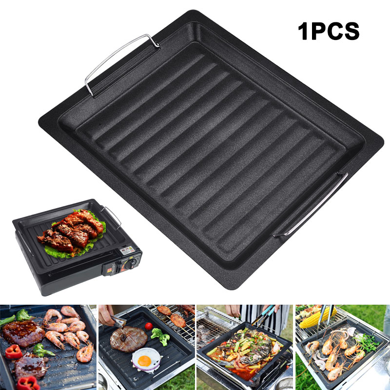 Camping Cooking Handle - Padella per grigliare quadrata spessa da