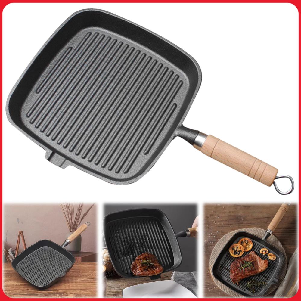 Camping Cooking Cast Iron - Padella in Ferro per Bistecche con