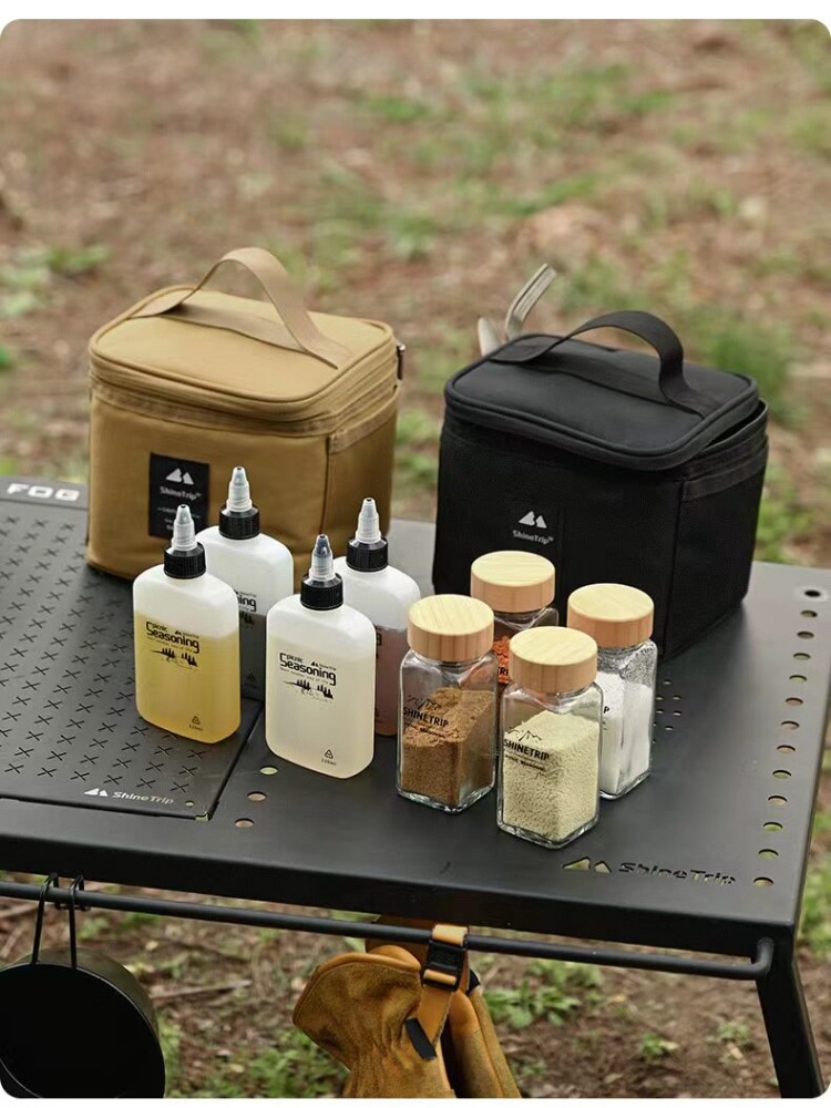 Camping Cooking Oil Bottle - Set di bottiglie per condimenti, borsa