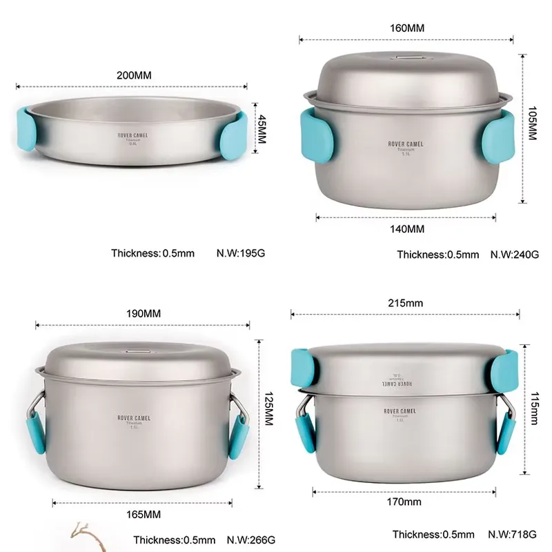 Set di Pentole in Titanio Puro - Camping Cooking Accessories Set recensione e prezzo