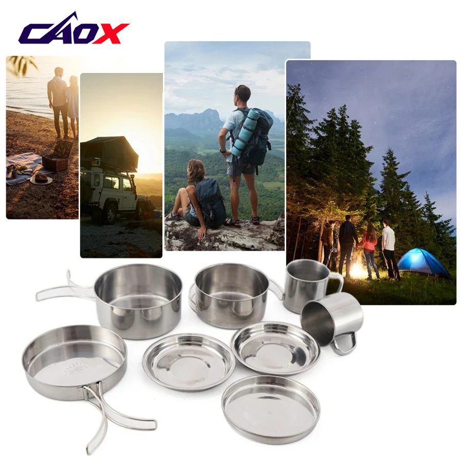 CAOX Set da 8 Pezzi per Campeg - Camping Cooking Ware Set recensione e prezzo