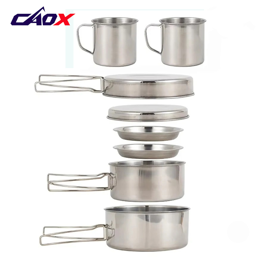 CAOX Set da 8 Pezzi per Campeg - Camping Cooking Ware Set recensione e prezzo