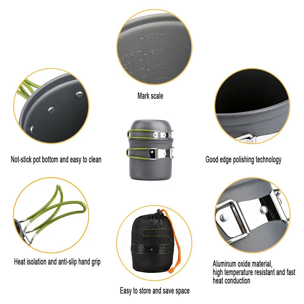 Pentole da campeggio Kit da pa - Camping Cooking Ware Set recensione e prezzo