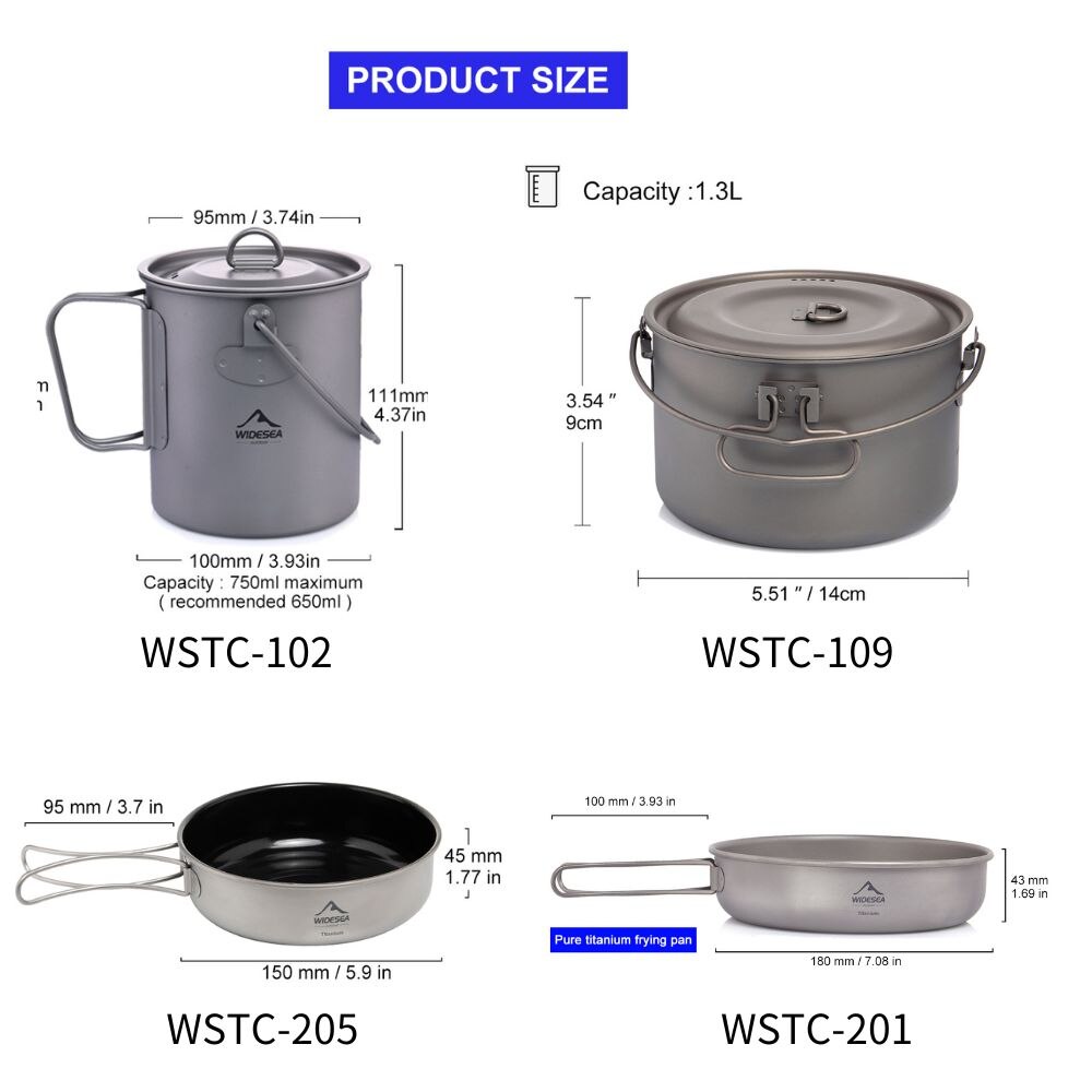 Widesea Stoviglie da campeggio - Camping Cooking Ware Set recensione e prezzo