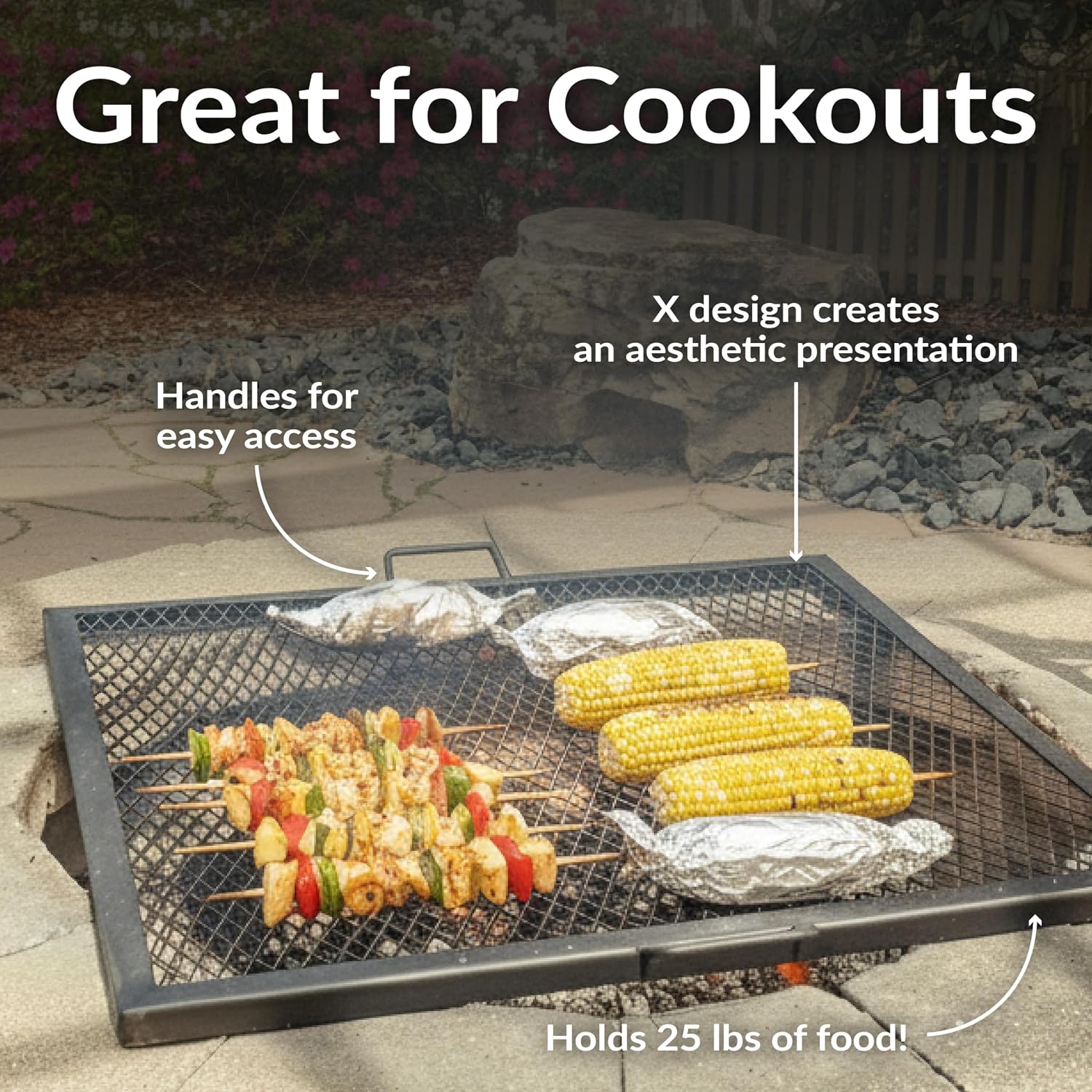 Griglia per braciere in acciai - Camping Cooking Handle recensione e prezzo