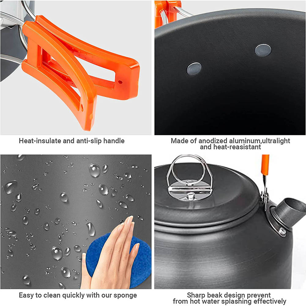 1 pz/1 set kit di pentole da c - Camping Cooking Ware Set recensione e prezzo