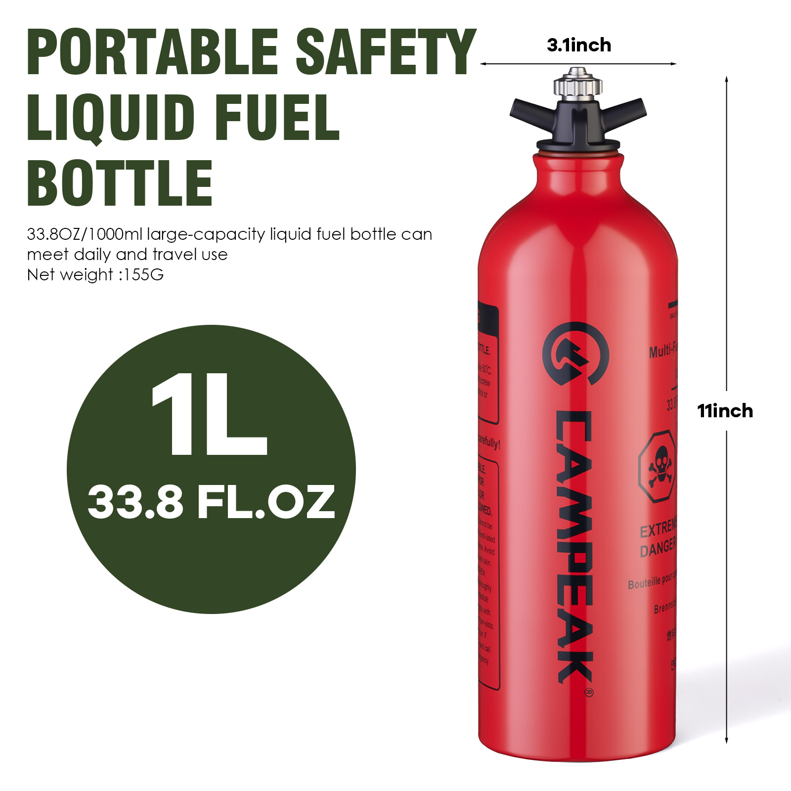CAMPEAK Contenitore per Carbur - Camping Cooking Oil Bottle recensione e prezzo