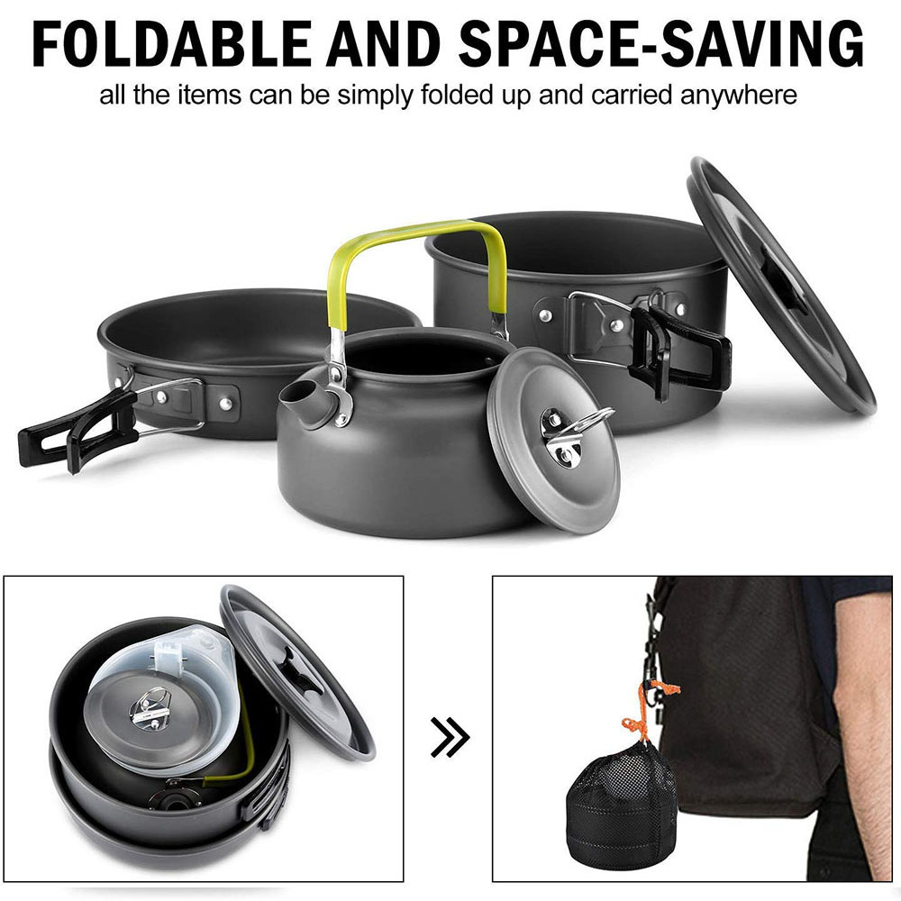 Set di pentole da campeggio in - Camping Cooking Ware Set recensione e prezzo
