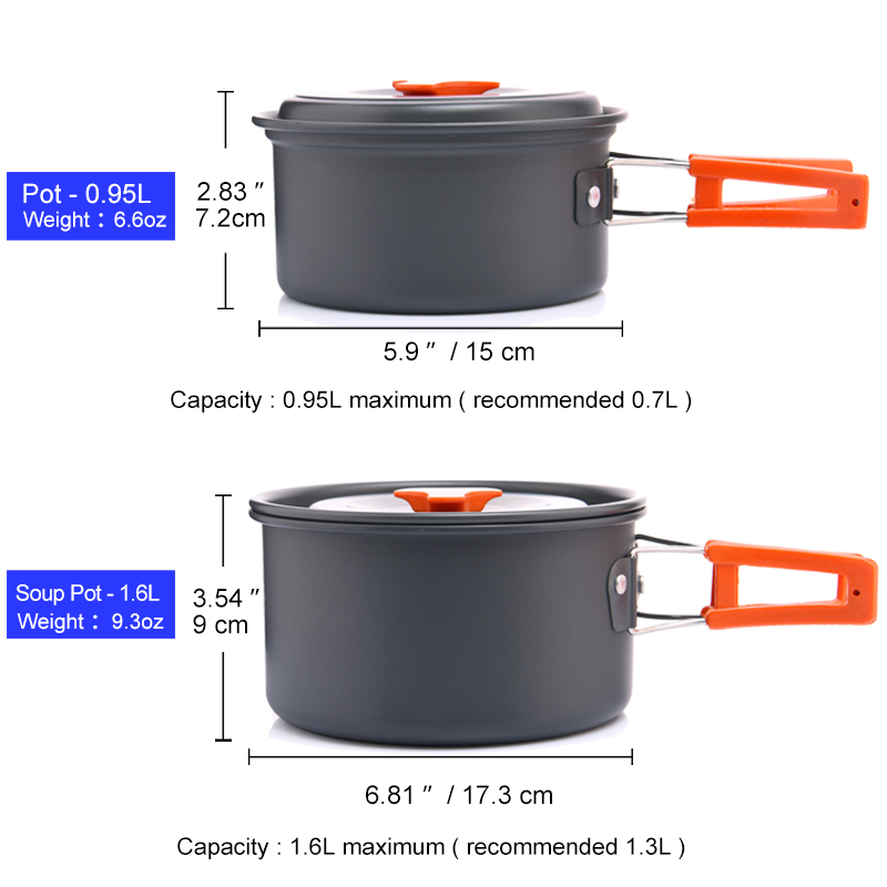 Widesea Set di pentole da camp - Camping Cooking Ware Set recensione e prezzo