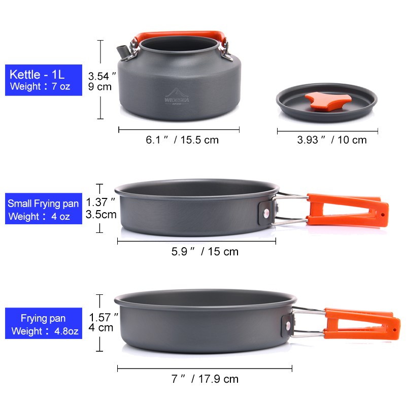 Widesea Set di pentole da camp - Camping Cooking Ware Set recensione e prezzo