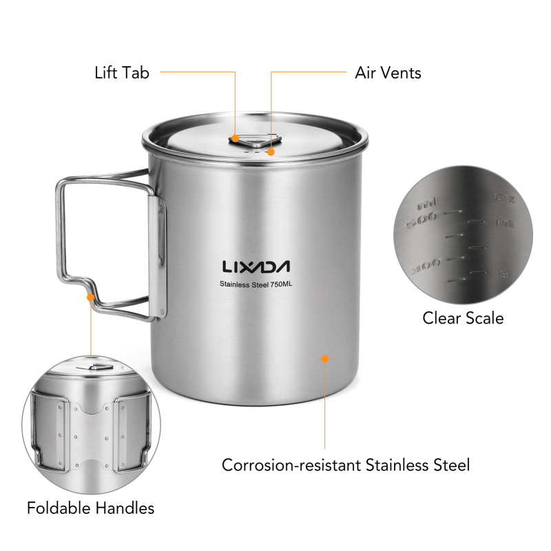 Lixada tazza da 750ml tazza da - Camping Cooking Handle recensione e prezzo