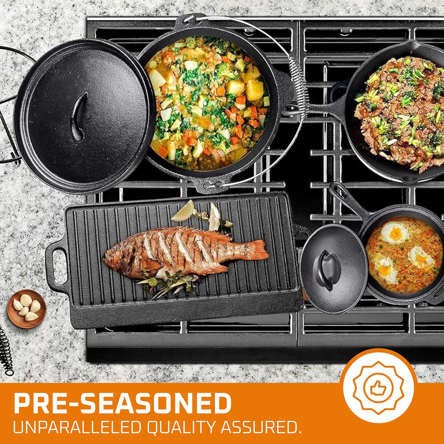 Set da cucina da campeggio com - Camping Cooking Cast Iron recensione e prezzo