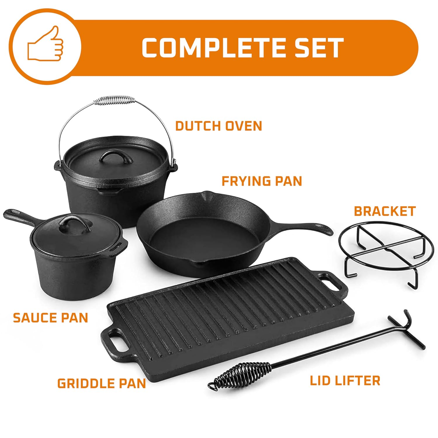 Set da cucina da campeggio com - Camping Cooking Cast Iron recensione e prezzo