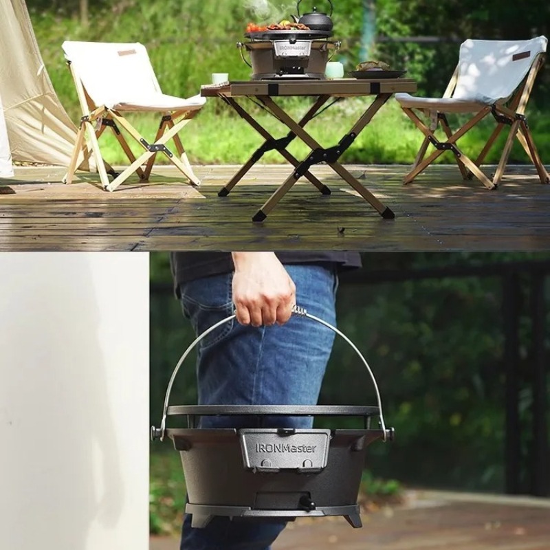 Griglia a carbone rotonda, bar - Camping Cooking Cast Iron recensione e prezzo