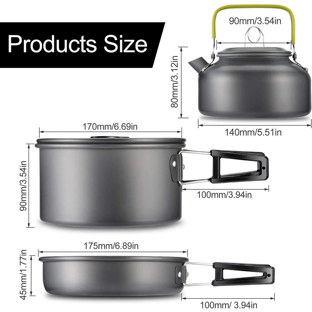 Set di utensili da cucina per  - Camping Cooking Pan Set recensione e prezzo
