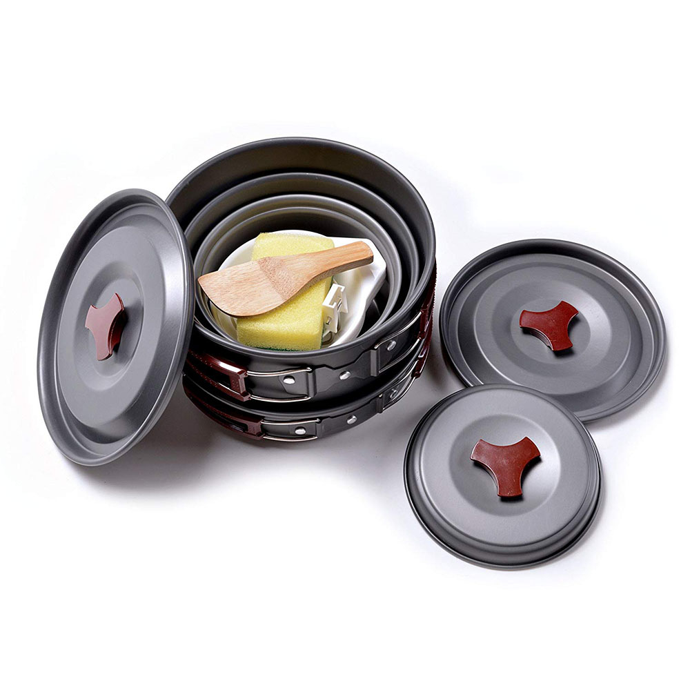 Kit di pentole da campeggio al - Camping Cooking Ware Set recensione e prezzo
