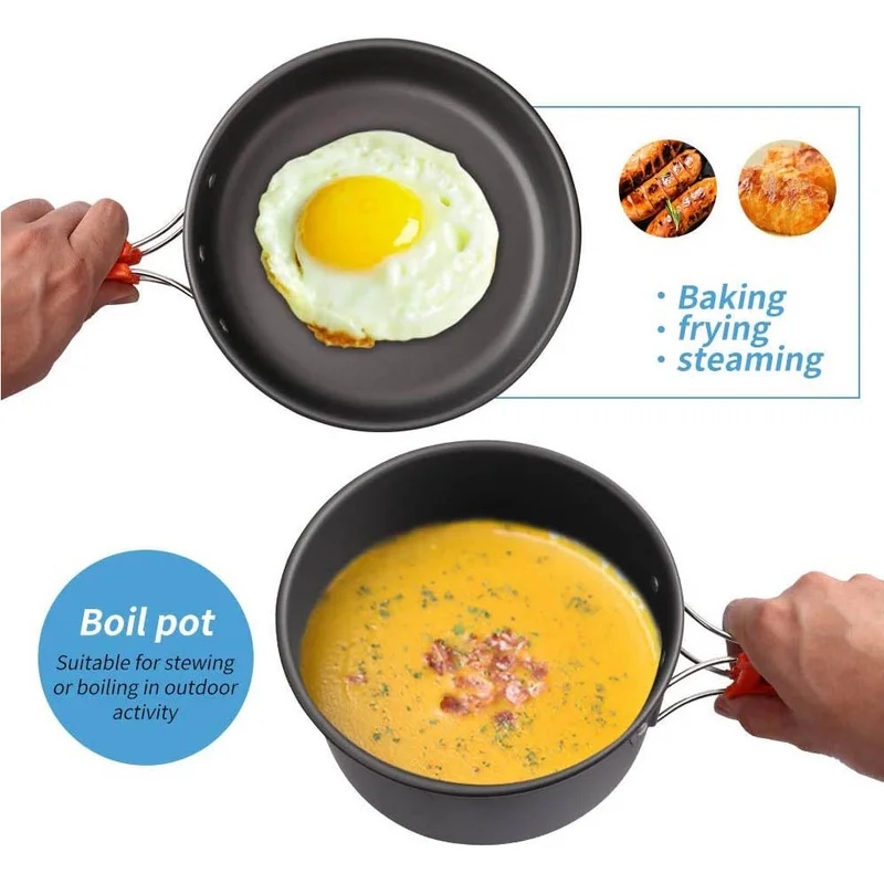 Set da cucina da campeggio, pe - Camping Cooking Ware Set recensione e prezzo
